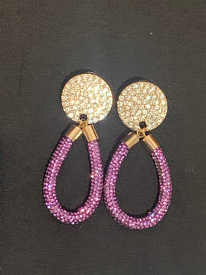 Purple raindrop earring